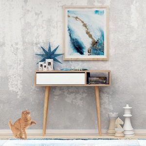 Consola, Mod Design, Oseyo, 100 x 94 x 30 cm, pal melaminat, stejar/alb imagine