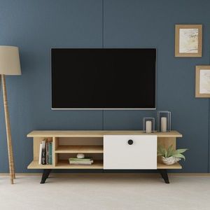 Comoda TV, Olivia, Idil, 120 x 45 x 29.6 cm, pal melaminat, stejar/alb imagine