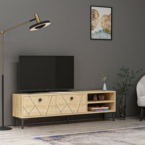 Comoda TV, Olivia, Clara, 150 x 45 x 29.6 cm, pal melaminat, stejar imagine