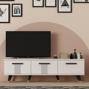 Comoda TV, Olivia, Asimo, 150 x 45 x 35 cm, pal melaminat, alb imagine