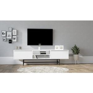 Comoda TV, Asse Home, Tauber, 180 x 50 x 40 cm, pal melaminat, alb imagine