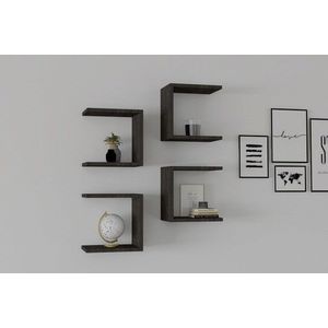 Raft de perete, Asse Home, Base, 30x30x19.6 cm, PAL, Maro imagine
