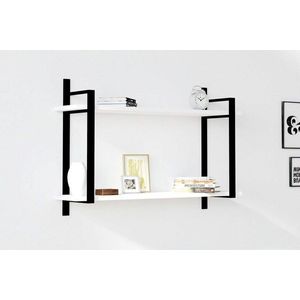 Raft de perete, Asse Home, Abat, 90x60x22 cm, PAL , Alb imagine