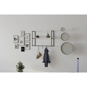 Raft de perete, Asse Home, Able, 69x50x19 cm, PAL , Alb imagine