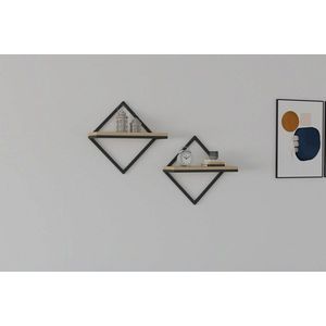 Raft de perete, Asse Home, Sezo, 43x43x15 cm, Maro imagine
