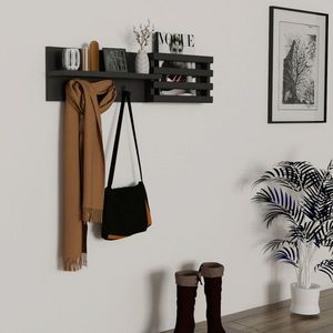 Cuier de perete, Asse Home, Huso, 80x20x11 cm, Antracit imagine