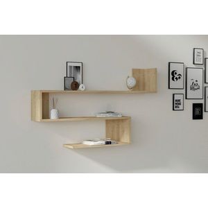 Raft de perete, Asse Home, Penne , 120x71x20 cm, Maro imagine
