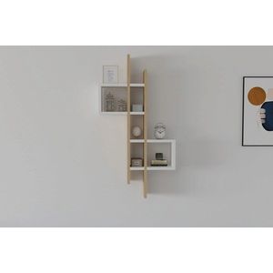 Raft de perete, Asse Home, Emse, 53.8x108x19.6 cm, Stejar Safir / Alb imagine