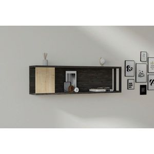Raft de perete, Asse Home, Meedo , 100x29x20 cm, Pin Atlantic / Antracit imagine