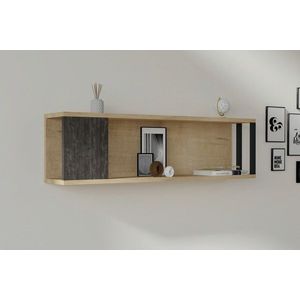 Raft de perete, Asse Home, Meedo , 100x29x20 cm, Pin Atlantic / Antracit imagine