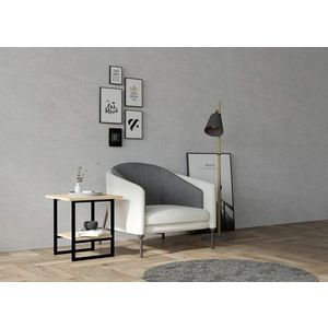 Masuta, Asse Home, Limit, 45x47x45 cm, Stejar / Negru imagine