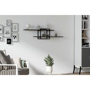 Raft de perete, Asse Home, Mone, 120x30x18 cm, Antracit / Negru imagine
