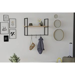Raft de perete, Asse Home, Able, 79x50x19 cm, Maro imagine