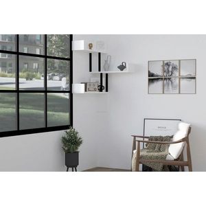 Raft de perete, Asse Home, Bombe , 105x60x20 cm, Alb imagine
