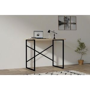 Birou, Asse Home, Addis, 90x76x56 cm, Stejar / Negru imagine