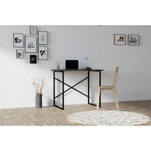 Birou, Asse Home, Addis, 90x76x56 cm, Nuc / Negru imagine
