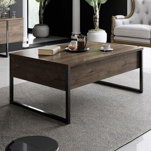 Masuta de cafea, Bexley, Luxe, 90x60x40 cm, Nuc / Negru imagine