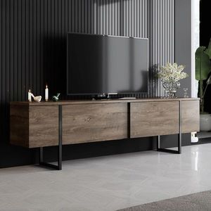 Comoda TV, Bexley, Luxe, 180x30x50 cm, Nuc / Negru imagine