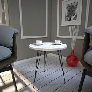 Masuta, Comforty, Sandalf, 40x44x40 cm, Alb/Negru imagine