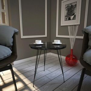 Masuta, Comforty, Sandalf, 40x44x40 cm, Alb/Negru imagine