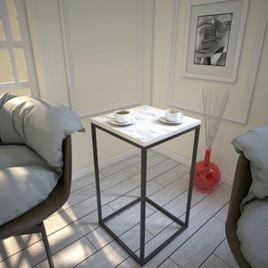 Masuta, Comforty, Pure, 35x62x35 cm, Alb/Negru imagine
