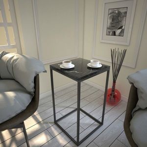 Masuta, Comforty, Pure, 35x62x35 cm, Alb/Negru imagine