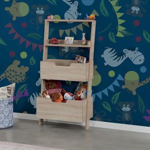 Corp biblioteca, Comforty, Low, 59x120x35 cm, Stejar deschis imagine