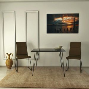 Masa, Comforty, Sandalf Square, 90x75x90 cm, Alb/Negru imagine
