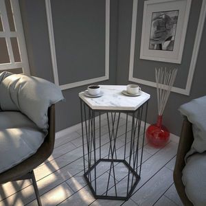 Masuta, Comforty, Cetrus, 40x62x35 cm, Alb/Negru imagine