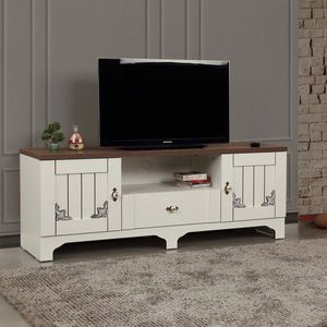 Comoda TV, Comforty, Gazel 140Lk, 140x52x41 cm, Alb/Maro imagine
