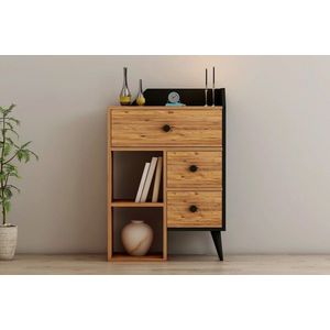 Dulap, Coraline, Star, 64x94.6x40.3 cm, Pin Atlantic / Negru imagine