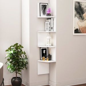 Raft de perete, Decorotika, Desaldo, 29.6x29.6x155.2 cm, Alb imagine