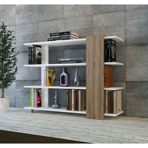 Corp biblioteca, Decorotika, Nur, 120x90x30 cm, Alb/Maro imagine