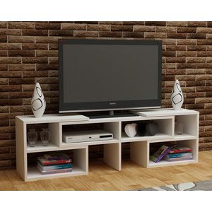 Comoda TV, Decorotika, Care, 136.8x40x29.5 cm, Alb imagine