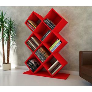 Corp biblioteca, Decorotika, Kumsal, 90x129x19.5 cm, Rosu imagine
