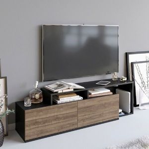 Comoda TV, Decorotika, Nexera, 149.8x42.9x35.3 cm, Nuc negru imagine