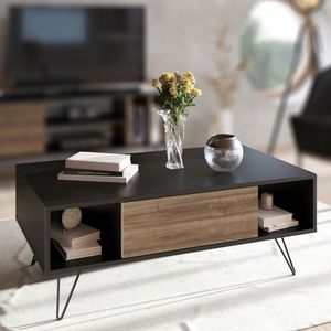 Masuta de cafea, Decorotika, Mistico, 120x45.6x60 cm, Nuc negru imagine