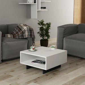 Masuta de cafea, Decortie, Hola, 60x32x60 cm, Alb / Antracit imagine