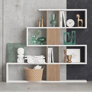 Corp biblioteca, Elegance, Karlin, 120x109x20 cm, Alb/Maro imagine