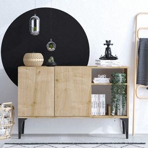 Consola, Emerald, Oscar, 120x80x40 cm, Stejar safir / negru imagine