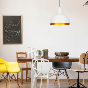 Lustra, Alby, 527ABY1729, Fier, Alb/Auriu imagine
