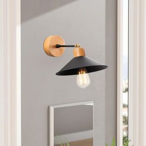 Aplica de perete, Alby, 525NOR3138, Metal, Negru / Stejar imagine