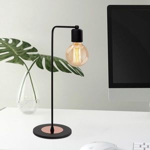Lampa de masa, Alby, 525NOR2169, Metal, Negru/Cupru imagine