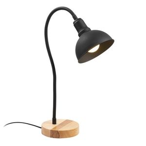 Lampa de masa, Alby, 525NOR2105, Metal, Negru / Stejar imagine