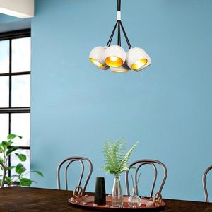 Lustra, Alby, 527ABY1732, Metal, Alb/Auriu imagine