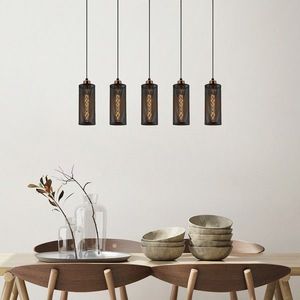 Lustra, Alby, 525NOR1453, Metal, Negru/Bronz imagine