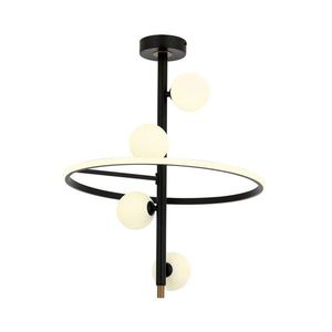 Lustra, Aurora, 301AUR1355, Metal, Alb/Negru imagine
