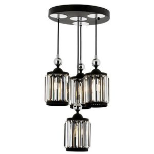Lustra, Aurora, 301AUR1274, Metal, Negru / Alb / Argintiu imagine