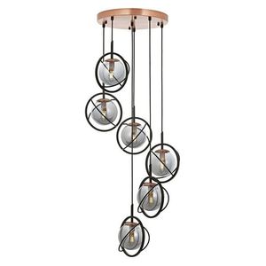 Lustra, Aurora, 301AUR1257, Metal, Negru/Bronz imagine