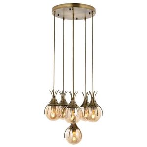 Lustra, Avonni, 683AVN1204, Metal, Maro antichizat imagine